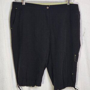Zenergy Black Lime Mesh Pocket Toggle Hem Poly Span Shorts Chico Size 3 US XL 16